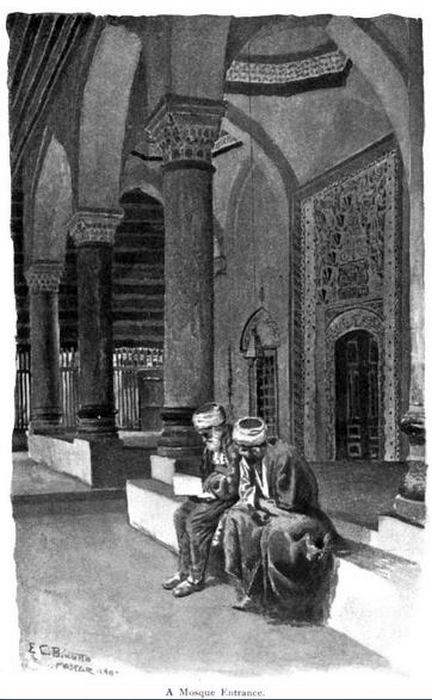 Pred džamijom (crtež E.C. Peixotto) 1902