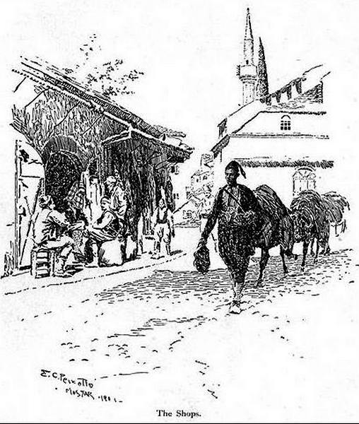 priječka čaršija (crtež E.C. Peixotto) 1902